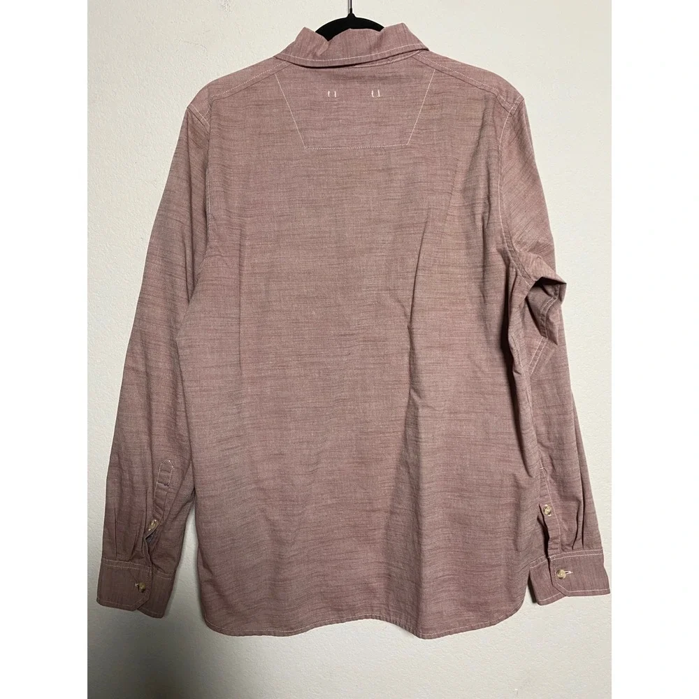 The North Face Long Sleeve Button Down Mens M Dusty Rose Chambray Outdoor Casual